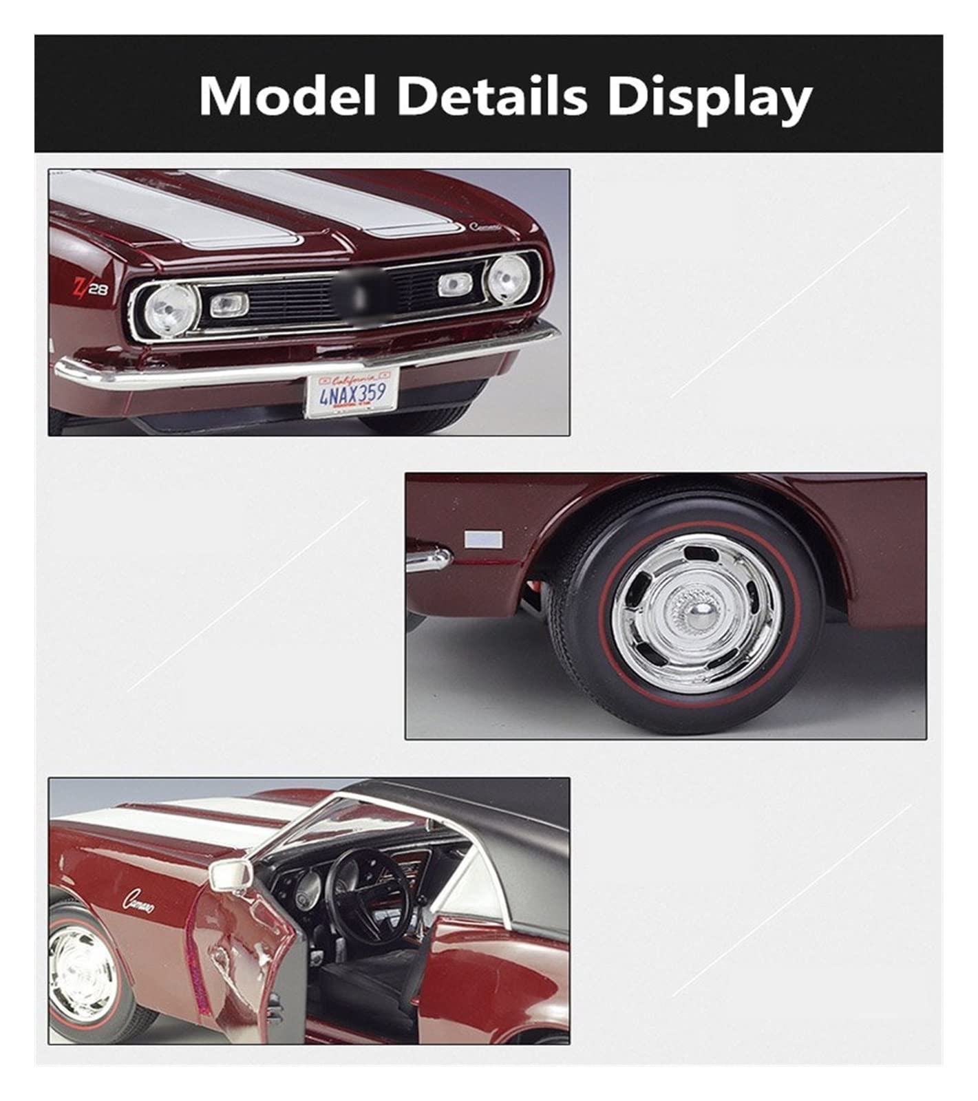 Amazon.co.jp: に適合する シボレー カマロ Z28 1968 1:18 合金車